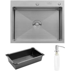 Мойка кухонная Kroner KRPGeburstet-6350HM Фото