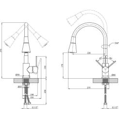 Смеситель Kroner Kuche-C031WHI Фото 8