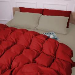Постельное белье MirSon 004-009 Cappuchino/Red Фланель 2x143x210 Сімейний Фото 5