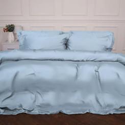 Постельное белье MirSon Tencel №04 Blue 2x160x220 Семейный Евро Фото