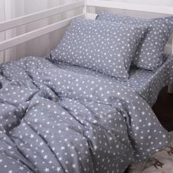 Постельное белье MirSon 012 Grey Stars Фланель 175х210 Двуспальный Фото 1