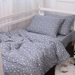 Постельное белье MirSon 012 Grey Stars Фланель 175х210 Двуспальный Фото 3