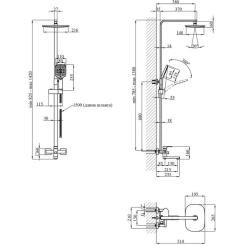 Душевой гарнитур Kroner Edelstahl Kubus-SCH063 + змішувач Edelstahl Kubus- Фото 10