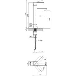 Душевой гарнитур Kroner Edelstahl Kubus-SCH063 + змішувач Edelstahl Kubus- Фото 11