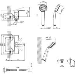 Душевой гарнитур Kroner Elbe-C050 Фото 6