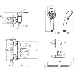 Душевой гарнитур Kroner Hagen-C050 Фото 7