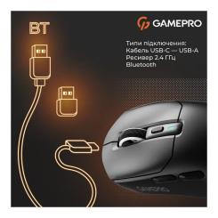 Мышка GamePro Genesis Airmaster Wireless/Bluetooth/USB Black Фото 8