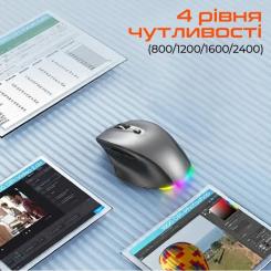 Мышка Meetion BTM007 Wireless/Bluetooth Gray Фото 4