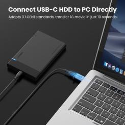 Переходник Ugreen USB 3.0 AM to USB-C F gray Фото 3