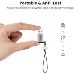 Переходник Ugreen USB 3.0 AM to USB-C F gray Фото 6