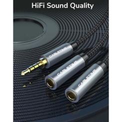 Кабель мультимедийный Cabletime 3.5mm M to 2x3.5mm F 0.2m Фото 2