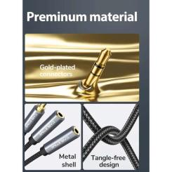 Кабель мультимедийный Cabletime 3.5mm M to 2x3.5mm F 0.2m Фото 3