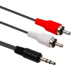 Кабель мультимедийный PowerPlant 3.5mm M to 2xRCA M 2.5m Фото