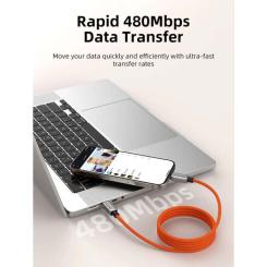 Дата кабель Cabletime USB-C to USB-C 2.0m PD240W magnetic Фото 5