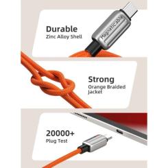 Дата кабель Cabletime USB-C to USB-C 2.0m PD240W magnetic Фото 6