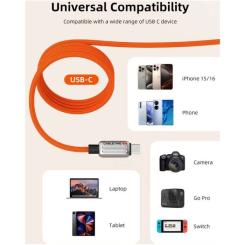 Дата кабель Cabletime USB-C to USB-C 2.0m PD240W magnetic Фото 7