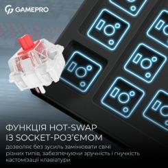 Клавиатура GamePro Asgard Yord Wireless/Bluetooth/USB UA Black Фото 8