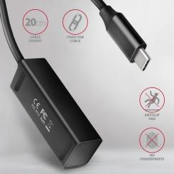 Концентратор AXAGON USB-C to 4xUSB 3.0 0.2m black Фото 3
