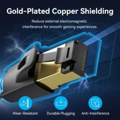 Патч-корд Vention 3м, S/FTP cat 8 RJ-45 black Фото 8