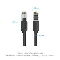 Патч-корд Vention 3м, S/FTP cat 8 RJ-45 black Фото 10