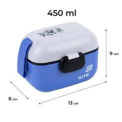 Ланч-бокс Kite 450 мл синій Фото 1