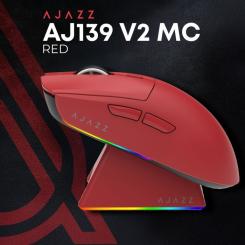 Мышка Ajazz AJ139 V2 MC Wireless/Bluetooth/USB Red Фото 5