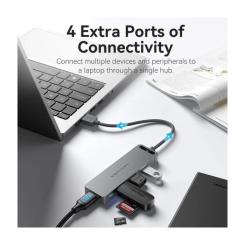 Концентратор Vention USB 3.0 to 4xUSB 3.0 black Фото 4