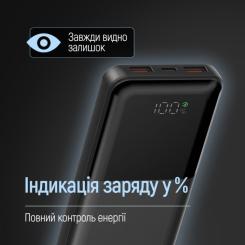 Батарея универсальная ColorWay 10 000 mAh PD/22.5W, QC/3.0, LCD, Black Фото 9
