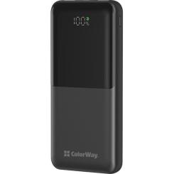 Батарея универсальная ColorWay 10 000 mAh PD/22.5W, QC/3.0, LCD, Black Фото