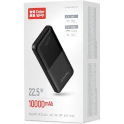 Батарея универсальная ColorWay 10 000 mAh PD/22.5W, QC/3.0, LCD, Black Фото 4