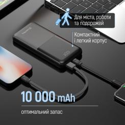 Батарея универсальная ColorWay 10 000 mAh PD/22.5W, QC/3.0, LCD, Black Фото 7