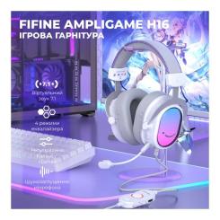 Наушники Fifine H16 7.1 RGB White Фото 4