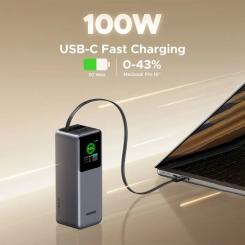 Батарея универсальная Ugreen 20000mAh 165W with Retractable Cable Фото 4
