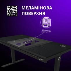 Компьютерный стол Lorgar ELITE 90G Glass Black Фото 6