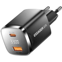 Зарядное устройство Essager 1xUSB-C + 1xUSB 33W GaN black Фото