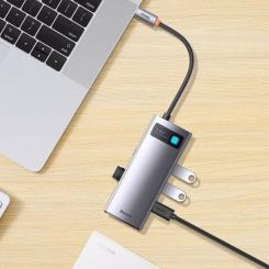 Концентратор Baseus USB-C 4-in-1 4xUSB 3.0 gray Фото 6