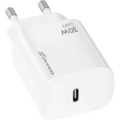 Зарядное устройство Grand-X GaN USB-C 30W QC3.0 white Фото 1