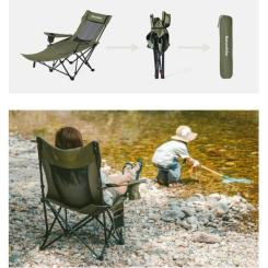 Кресло складное Naturehike CNK2550JJ023 Nightfall T05, сталь, оливкове Фото 4