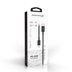 Дата кабель Grand-X USB-C to Lightning 1.0m 60W black Фото 2