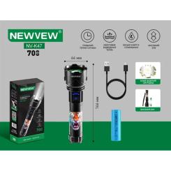 Фонарь NEWVEW NV-K47-Tiger 3000mAh Black Фото 1