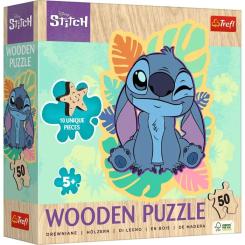 Пазл Trefl Wooden Lilo&Stitch Счастливый Стич, 50 элементов Фото