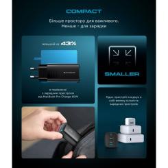 Зарядное устройство Armorstandart 2xUSB-C + 1xUSB 67W GaN black Фото 9
