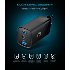 Зарядное устройство Armorstandart 2xUSB-C + 1xUSB 67W GaN black Фото 7