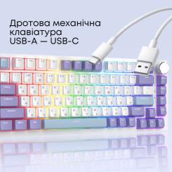 Клавиатура Ajazz AK820 Sea Salt Switch RGB USB-C UA White Фото 6