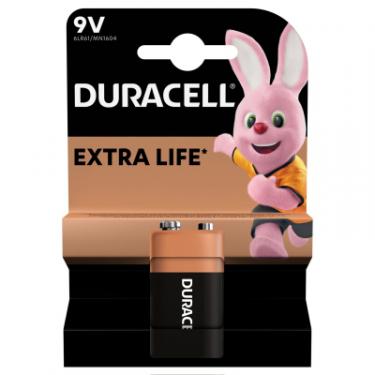Батарейка Duracell 9V лужна 1шт. в упаковці Фото 1