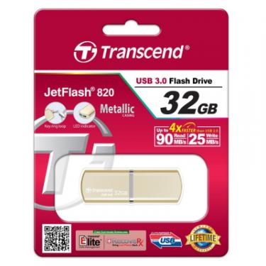 USB флеш накопитель Transcend JetFlash 820, Gold Plating, USB 3.0 Фото 4