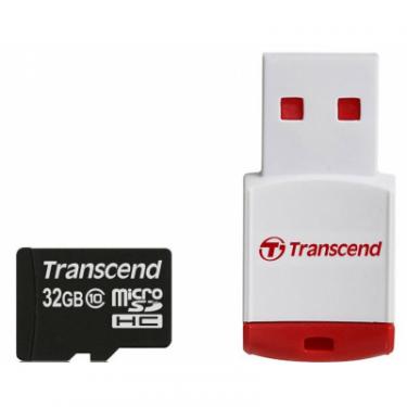 Карта памяти Transcend Miсro-SDHC memory card 32GB + P3 Card Reader, clas Фото