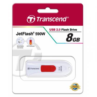 USB флеш накопитель Transcend 8Gb JetFlash 590 White USB 2.0 Фото 4