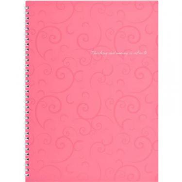 Блокнот Buromax spiral side, А4, 80sheets, Barocco, square, pink Фото