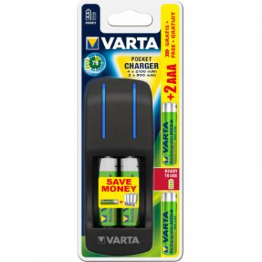 Зарядное устройство для аккумуляторов Varta Pocket Charger + 2AA 2100 mAh +2AAA 800 mAh NI-MH Фото